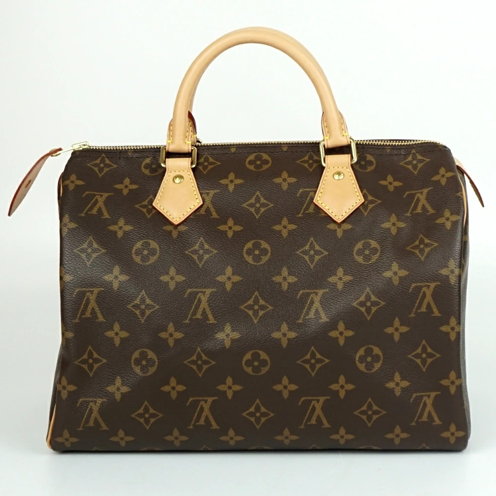 LOUIS VUITTON Speedy Monogram Canvas Handbag Brown Boston Bag Travel
